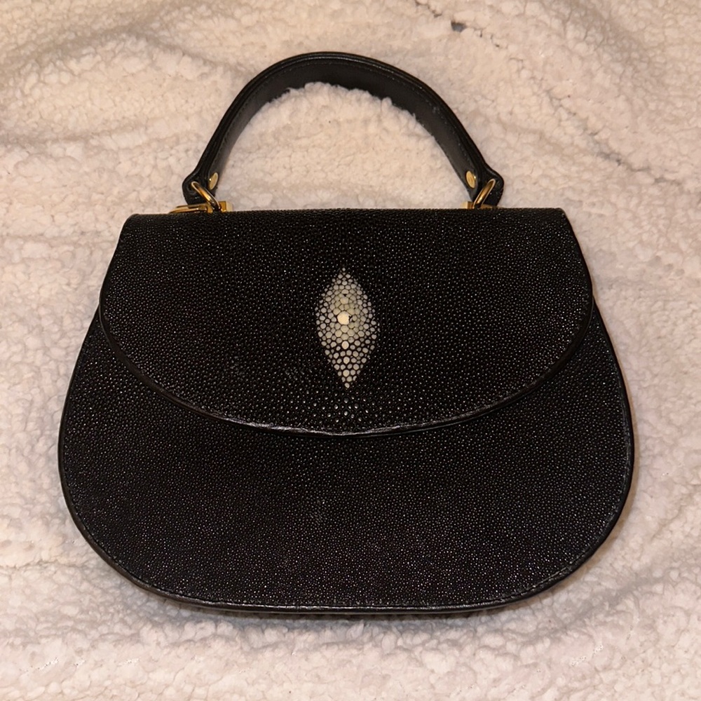 Black Stingray Leather Handbag